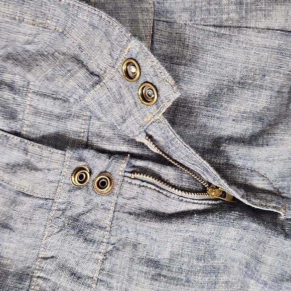 Silence + Noise Blue Button-Up Romper - Picture 5 of 7